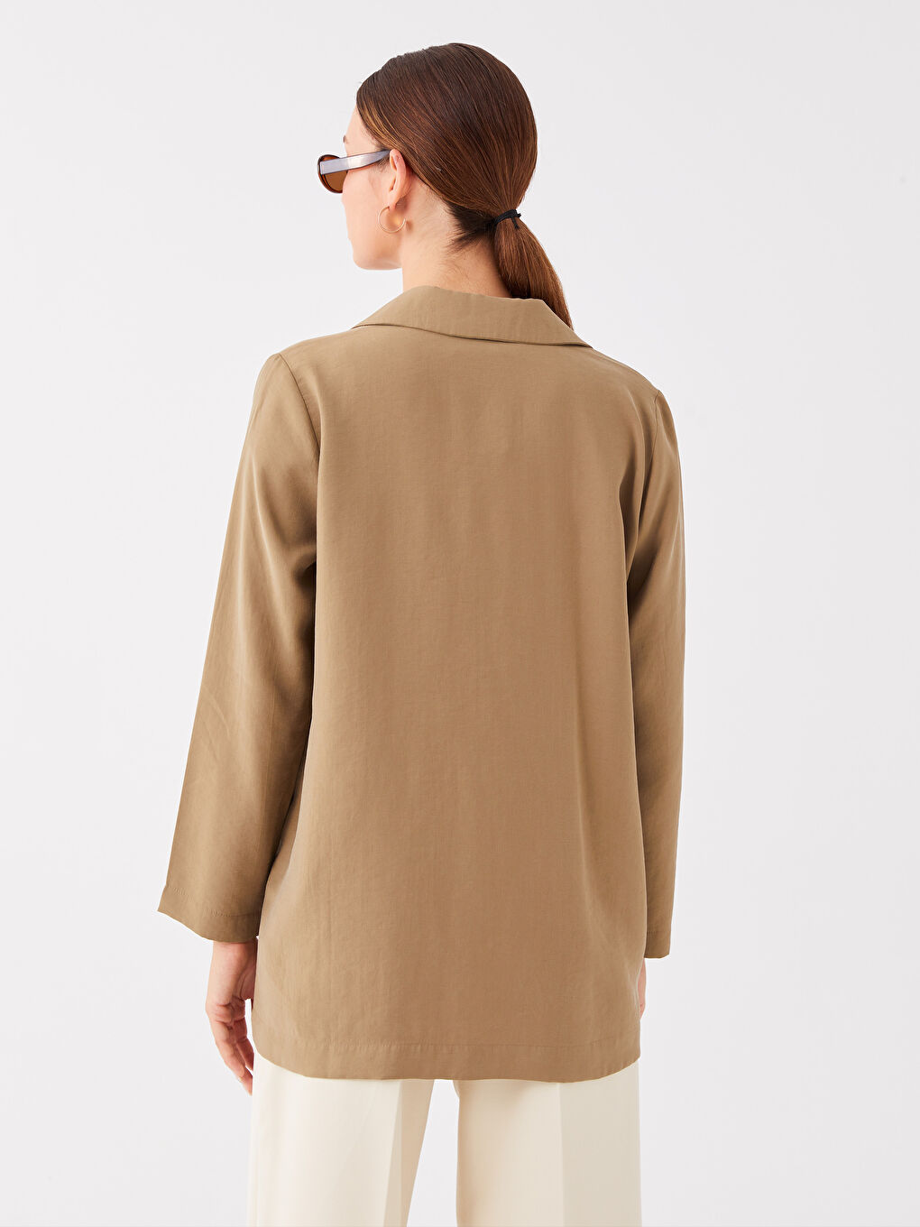 Изчистено яке с дълъг ръкав за жени-4