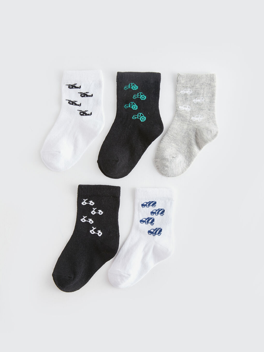 Patterned Baby Boy Socket Socks 5-Pack -S3L135Z1-SJT