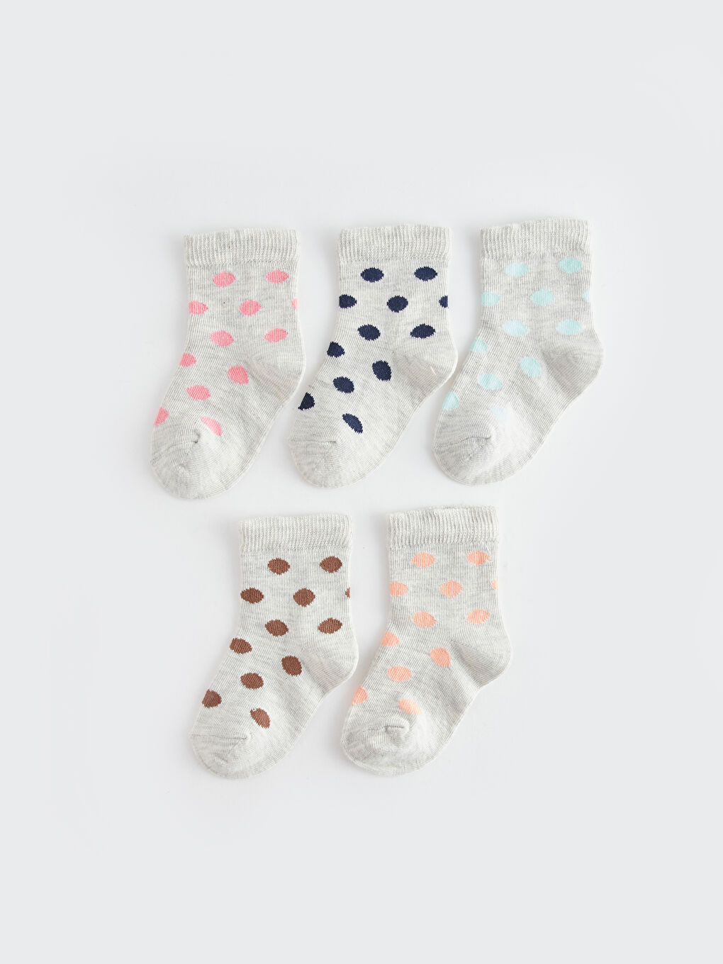 Beyaz Kız Bebek Soket Çorap 5'li