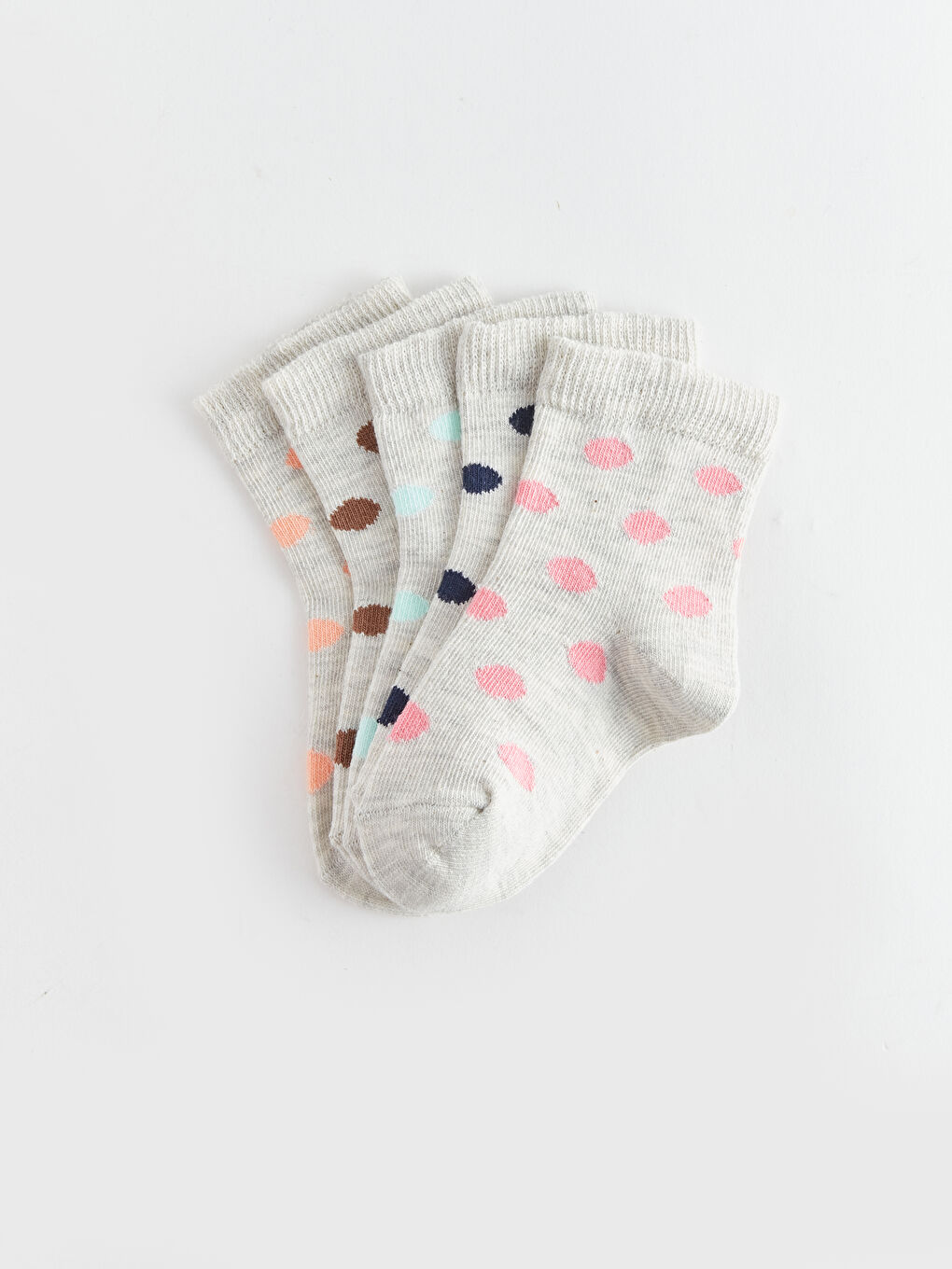 Beyaz Kız Bebek Soket Çorap 5'li-1