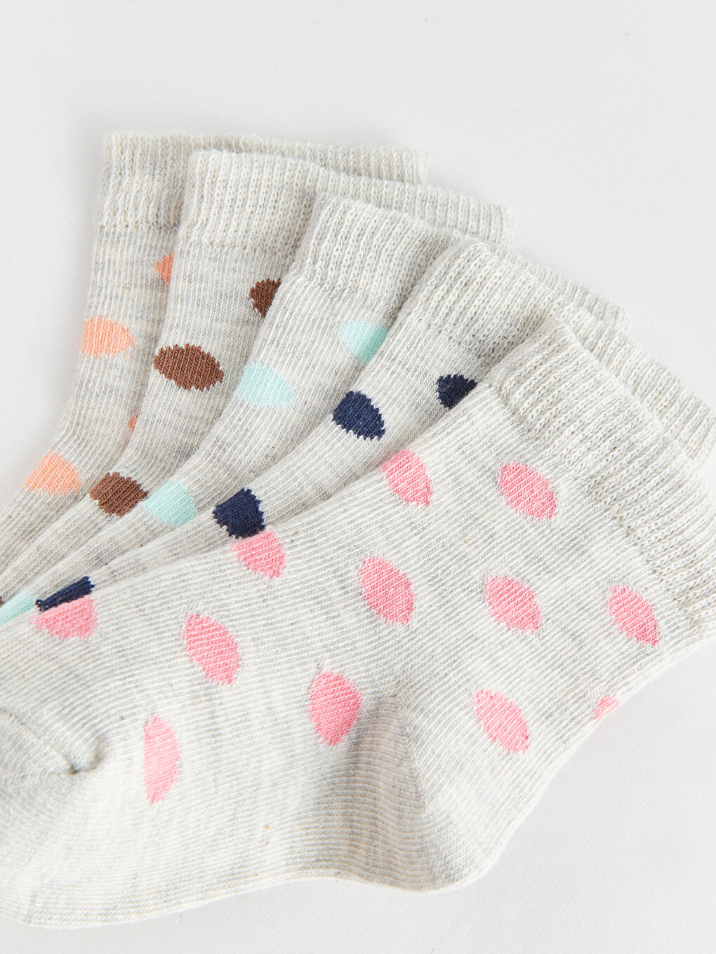 Beyaz Kız Bebek Soket Çorap 5'li-2