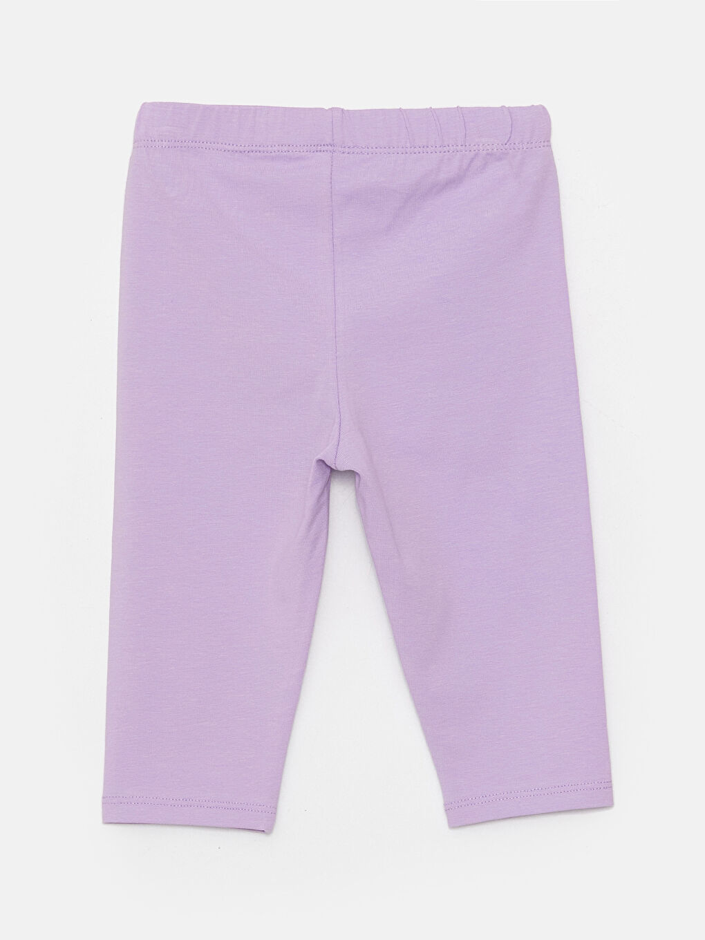 Lila Beli Lastikli 3/4 Boy Kız Bebek Tayt 2'li-4