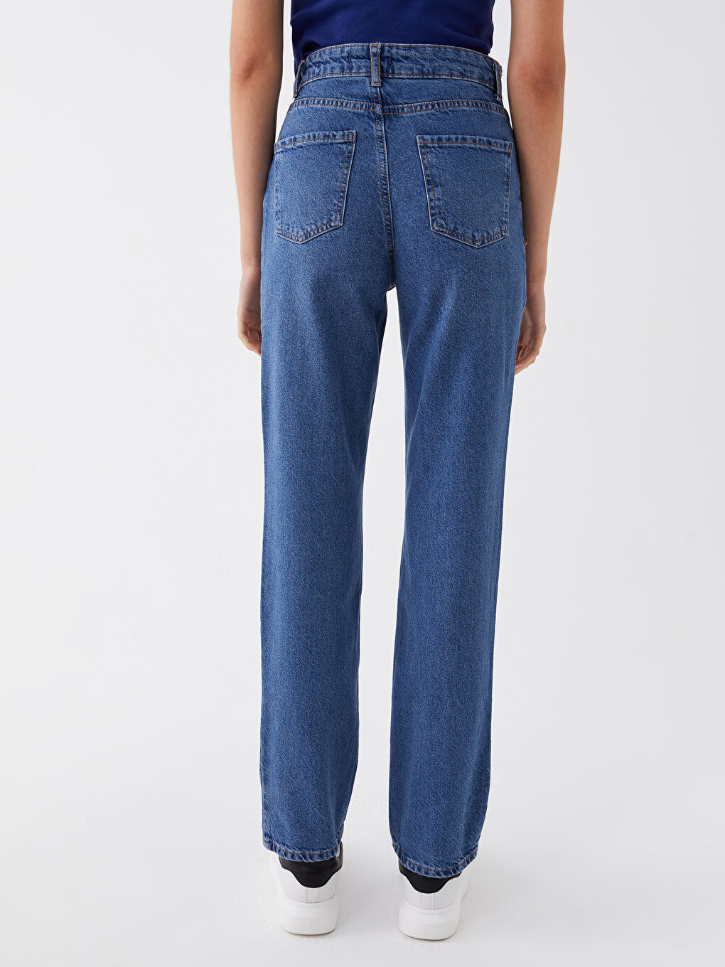 İndigo Straight Fit Kadın Jean Pantolon-3