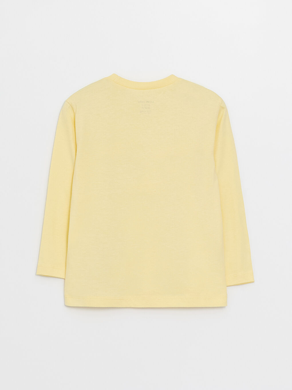 Sarı Bisiklet Yaka Uzun Kollu Baskılı Erkek Bebek Tişört-1