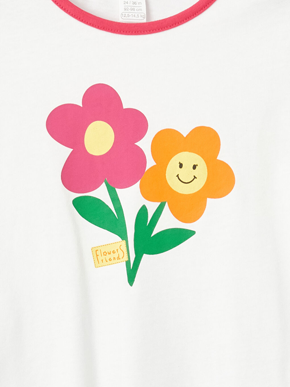 Crew Neck Short Sleeve Printed Baby Girls' T-Shirt-1