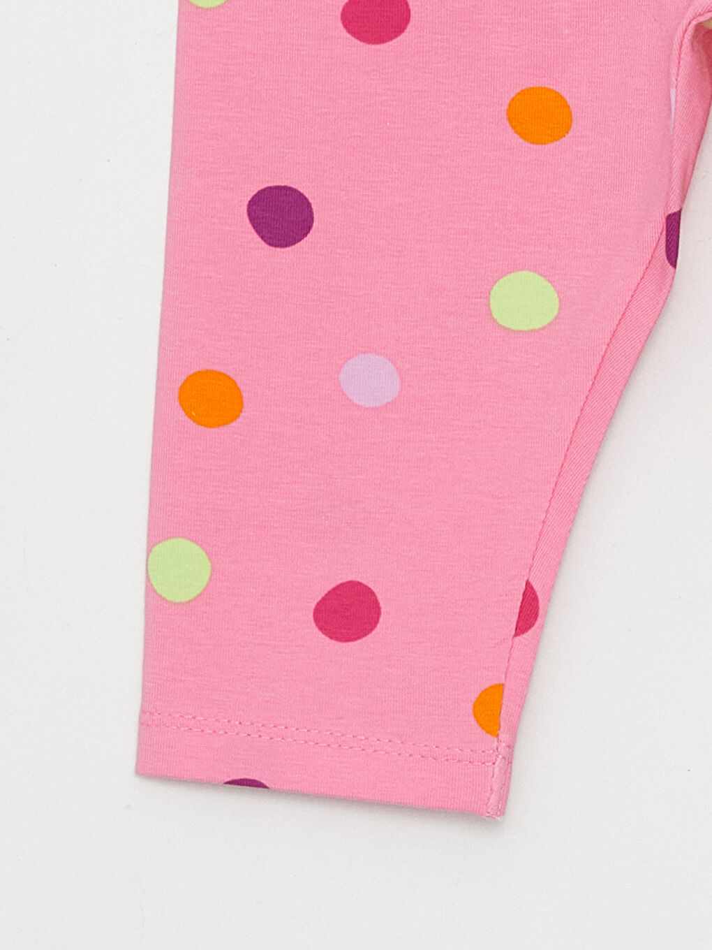 Pembe Beli Lastikli Desenli Kız Bebek Tayt-2