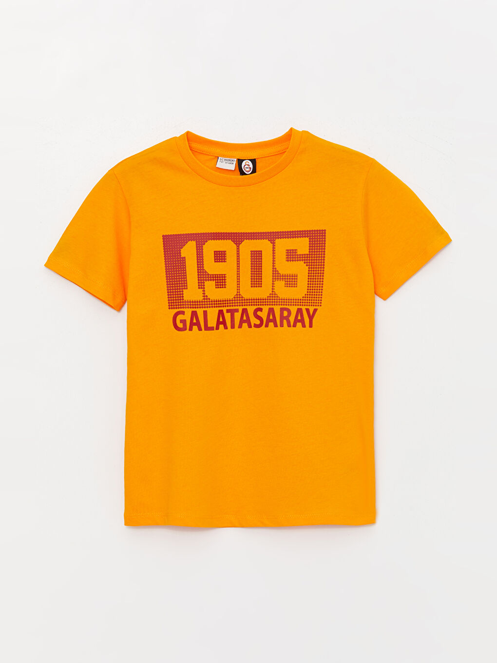 LCW Kids Sari Bisiklet Yaka Galatasaray Baskılı Kısa Kollu Erkek Çocuk Tişört