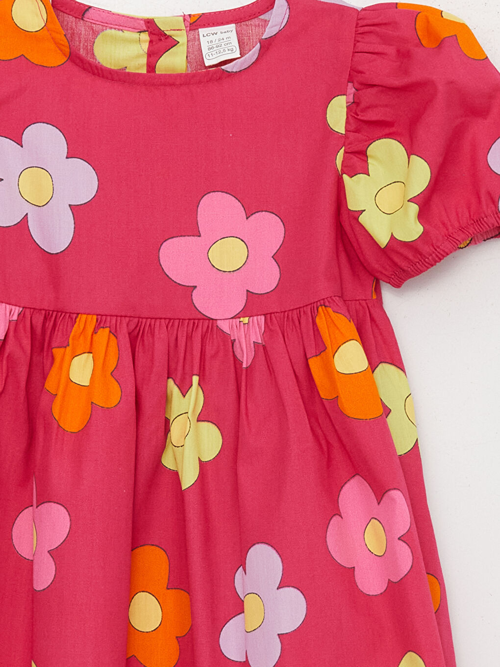 LCW baby Pembe Bisiklet Yaka Kız Bebek Elbise - 2