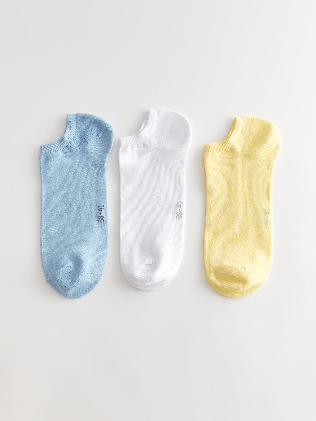 Mavi Kadın Düz Patik Çorap 3'lü-1