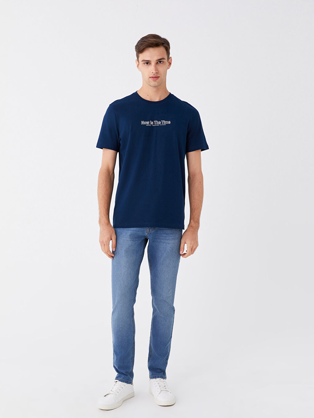 İndigo Bisiklet Yaka Kısa Kollu Baskılı Penye Erkek Tişört-2