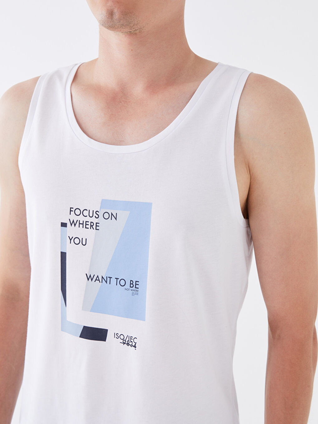 Майка без рукавов с круглым вырезом и принтом из джерси для мужчин-3