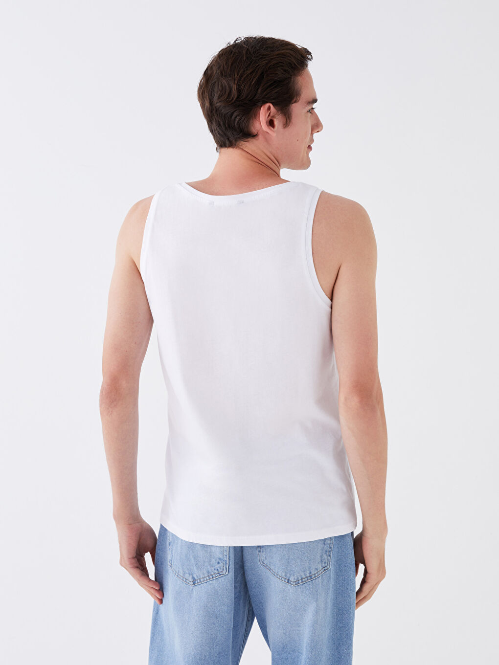 Майка без рукавов с круглым вырезом и принтом из джерси для мужчин-4