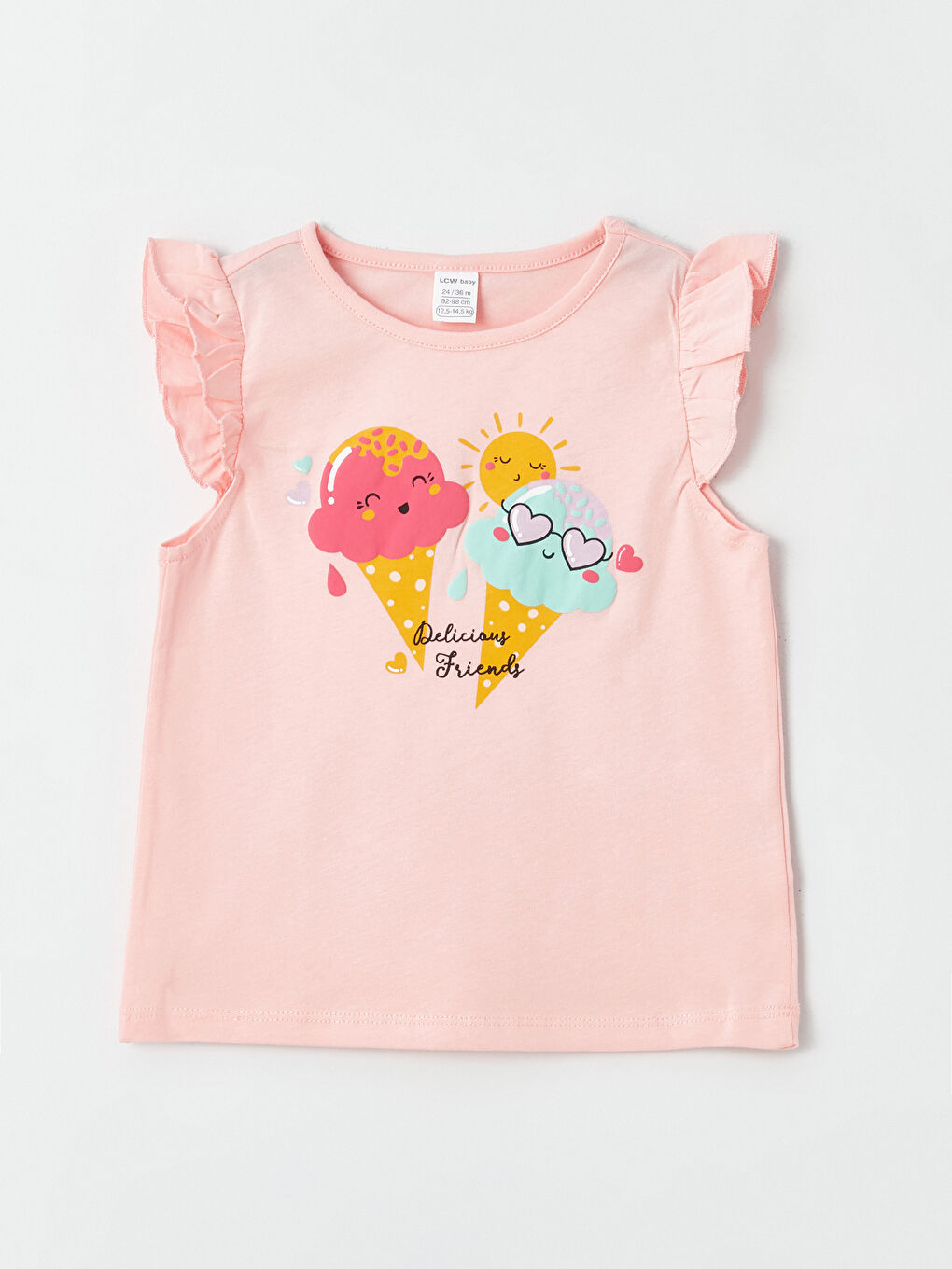 Pembe Bisiklet Yaka Kız Bebek Atlet 2'li-1