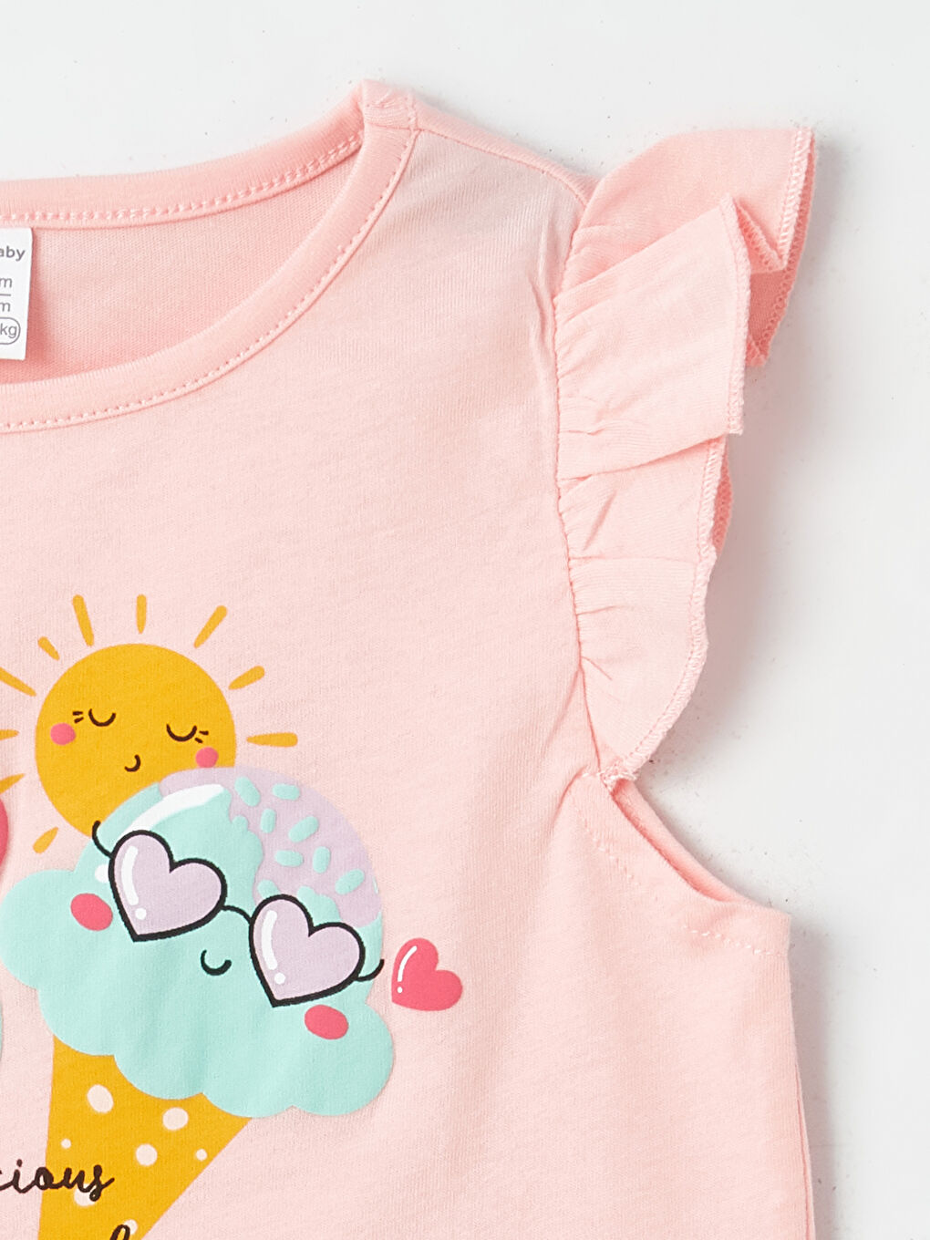 Pembe Bisiklet Yaka Kız Bebek Atlet 2'li-2