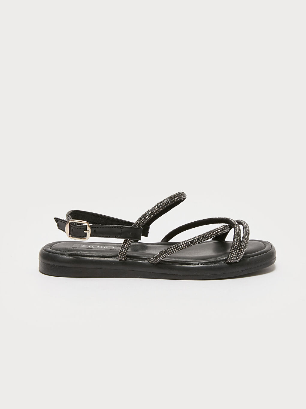 Siyah Taşlı Kadın Sandalet-1