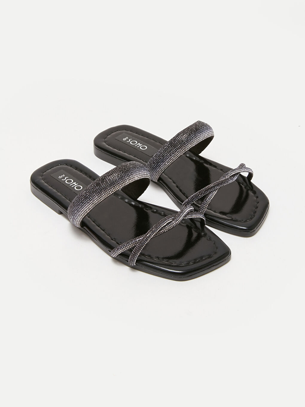 Siyah Taşlı Kadın Terlik