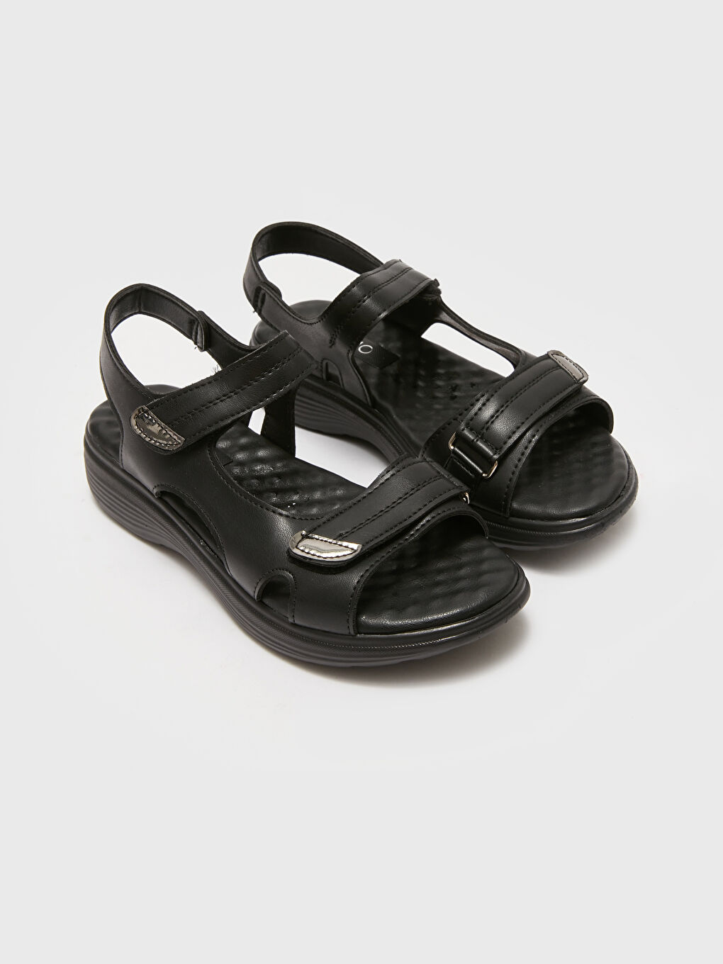 Siyah Çift Bantlı Kadın Sandalet