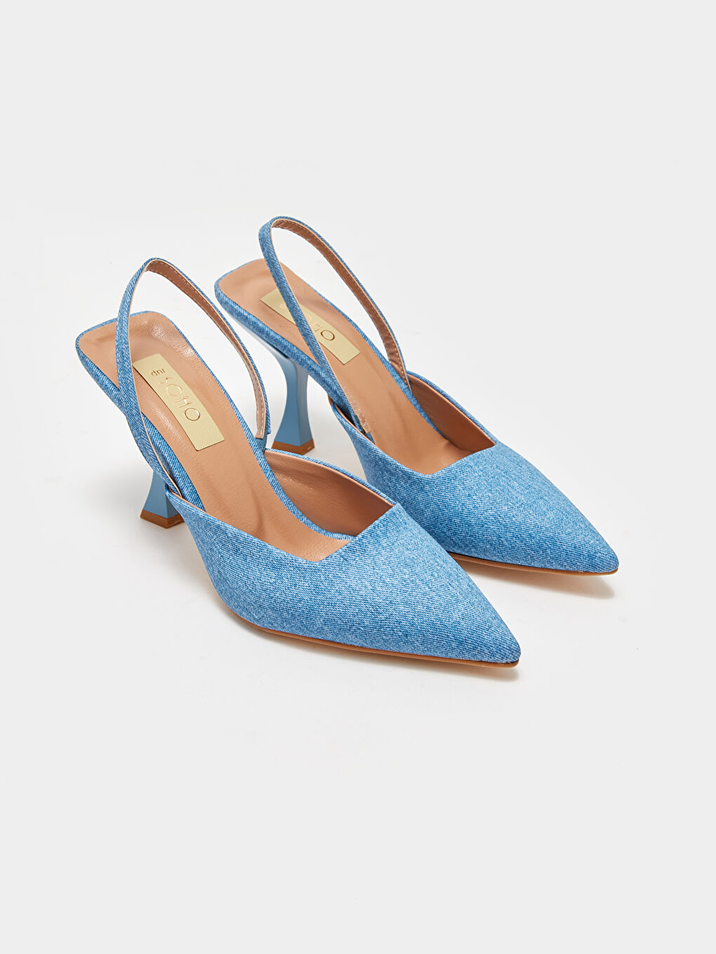 Mavi Sivri Burun Kadın Topuklu Ayakkabı