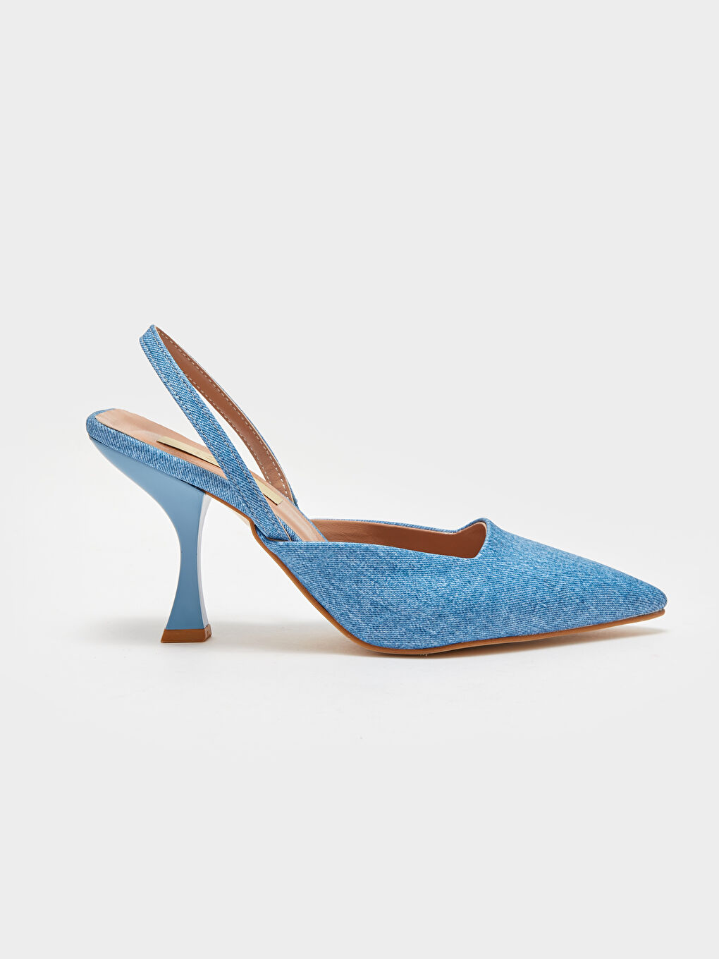 Mavi Sivri Burun Kadın Topuklu Ayakkabı-1