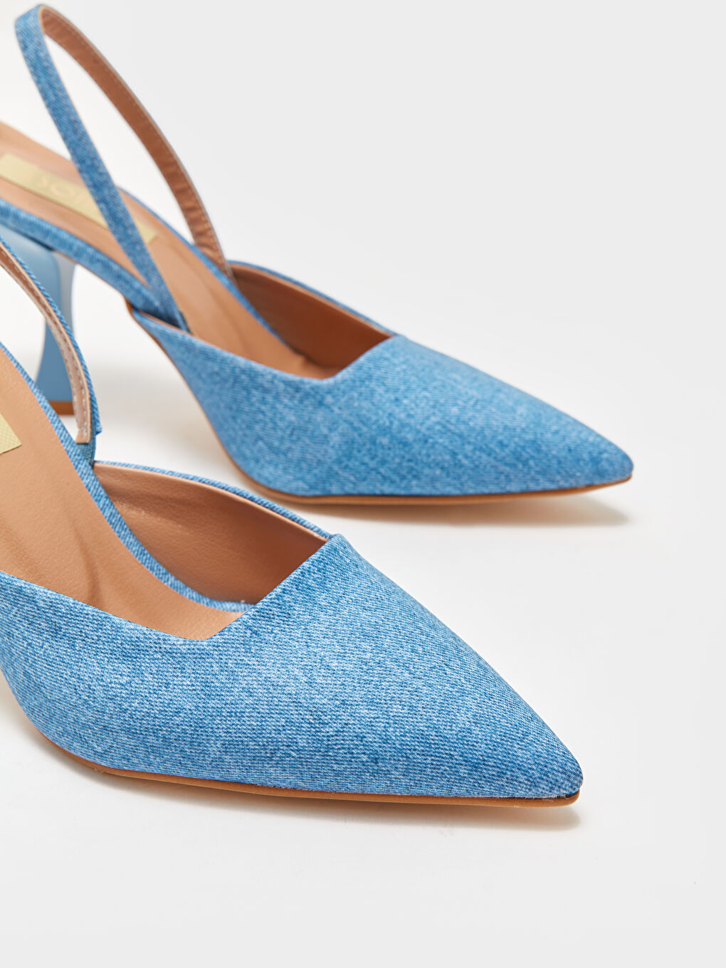 Mavi Sivri Burun Kadın Topuklu Ayakkabı-2