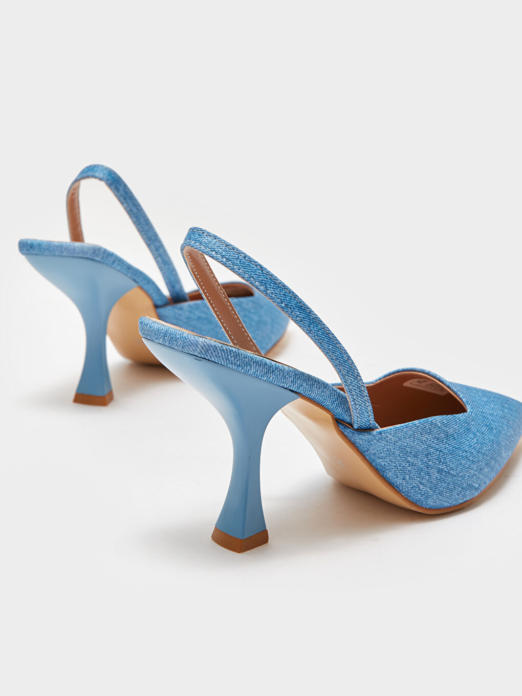 Mavi Sivri Burun Kadın Topuklu Ayakkabı-4