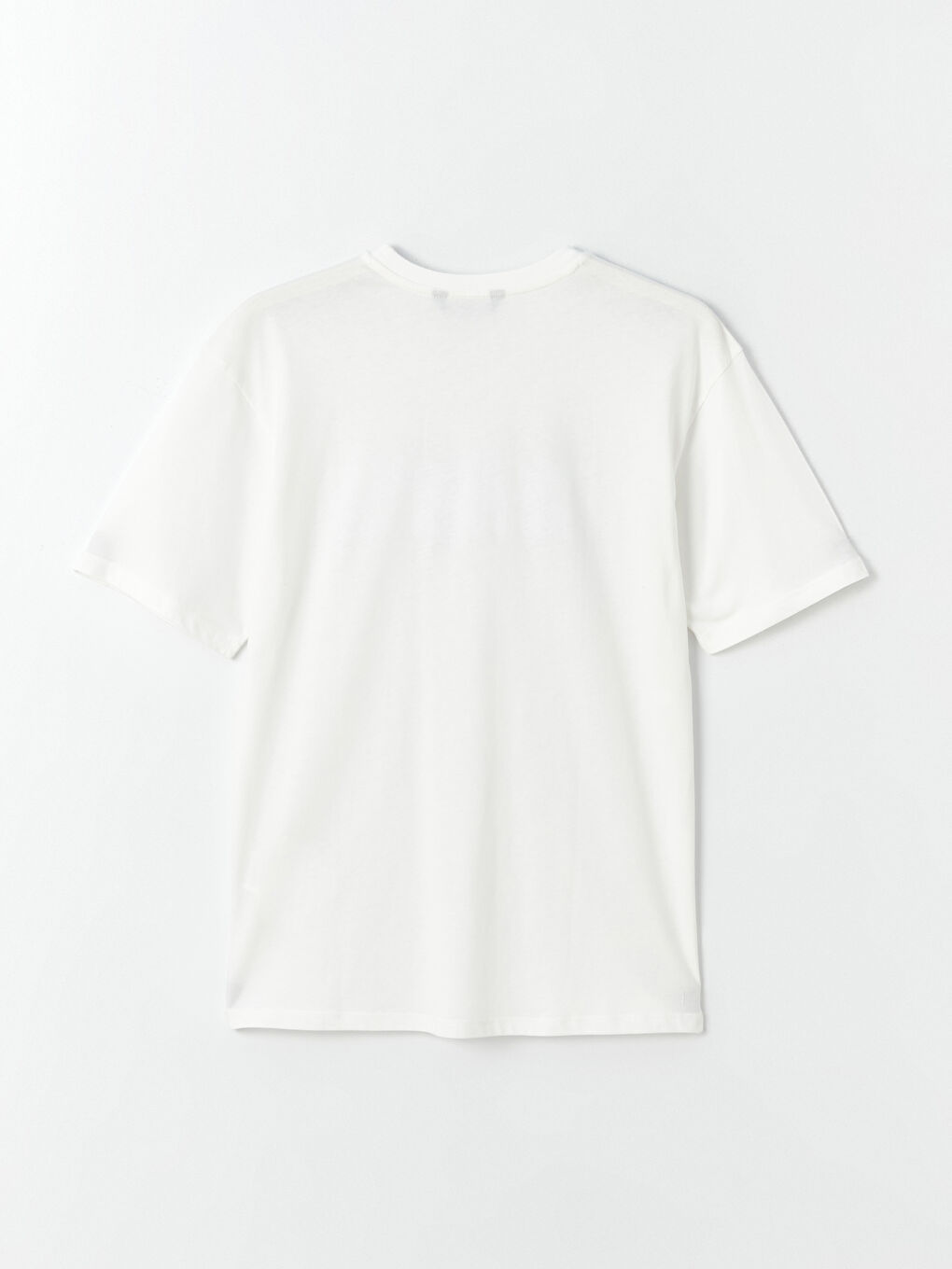 Beyaz Bisiklet Yaka Kısa Kollu Baskılı Penye Erkek Tişört-6