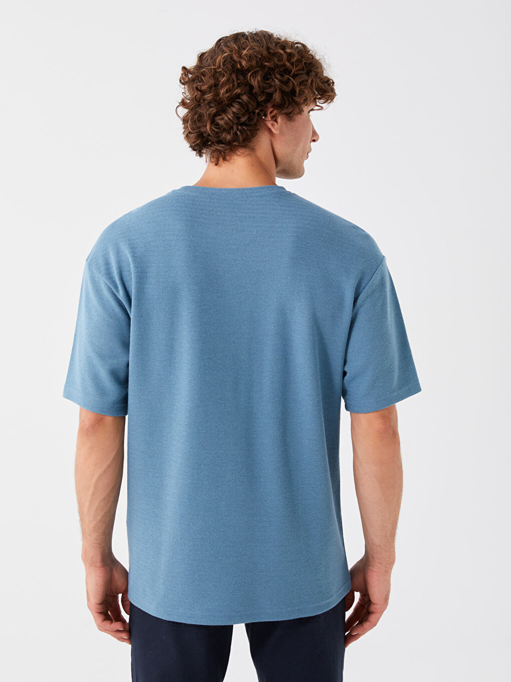 Mavi Bisiklet Yaka Kısa Kollu Erkek Tişört-4