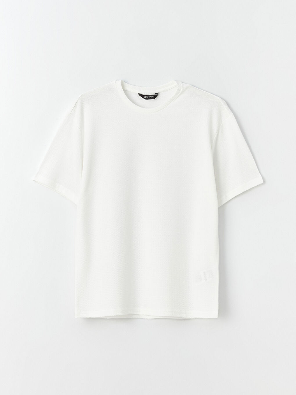 Ekru Bisiklet Yaka Kısa Kollu Erkek Tişört-5