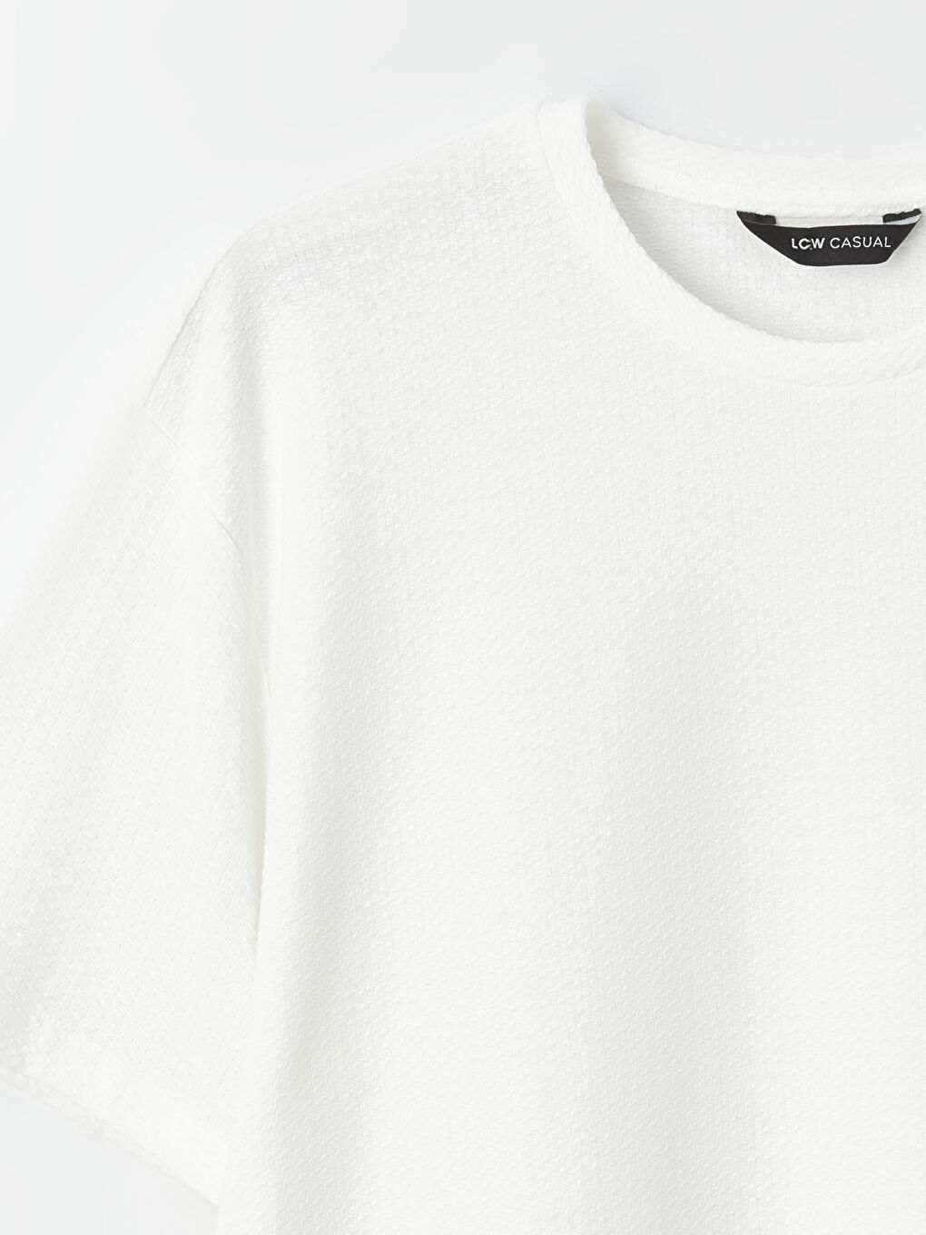 Ekru Bisiklet Yaka Kısa Kollu Erkek Tişört-6