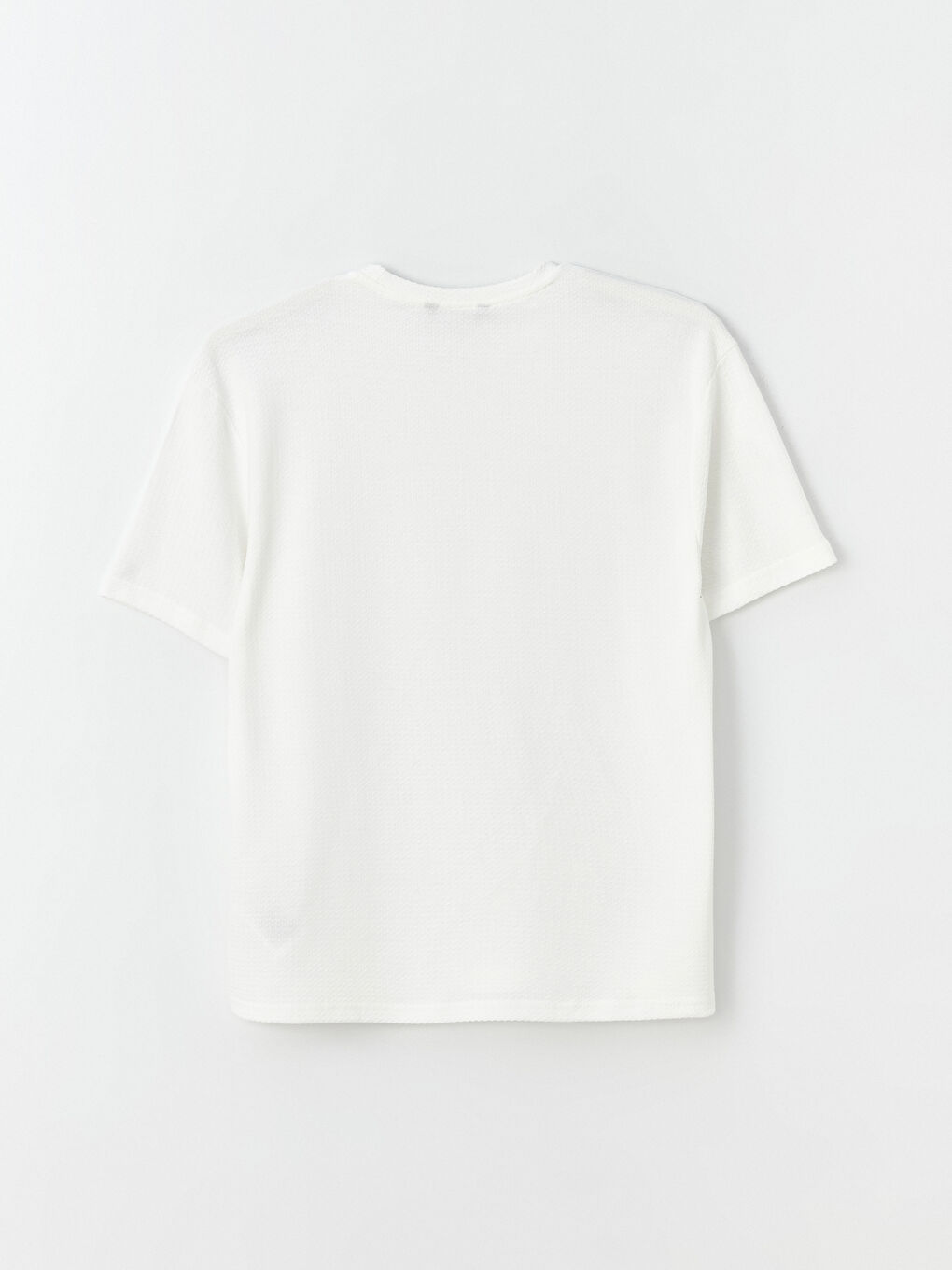 Ekru Bisiklet Yaka Kısa Kollu Erkek Tişört-7