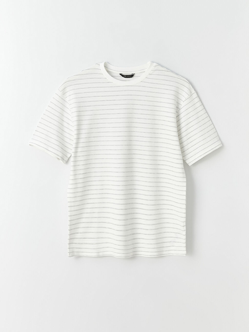 Crew Neck Short Sleeve Striped Jersey Men's T-Shirt-5