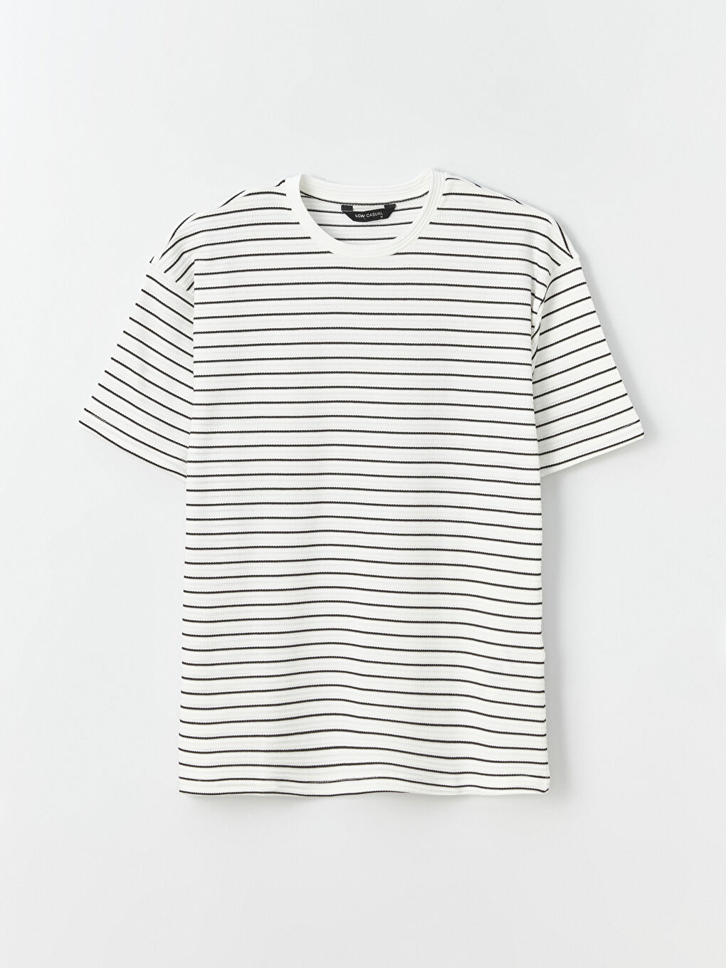 Crew Neck Short Sleeve Striped Jersey Men's T-Shirt-5