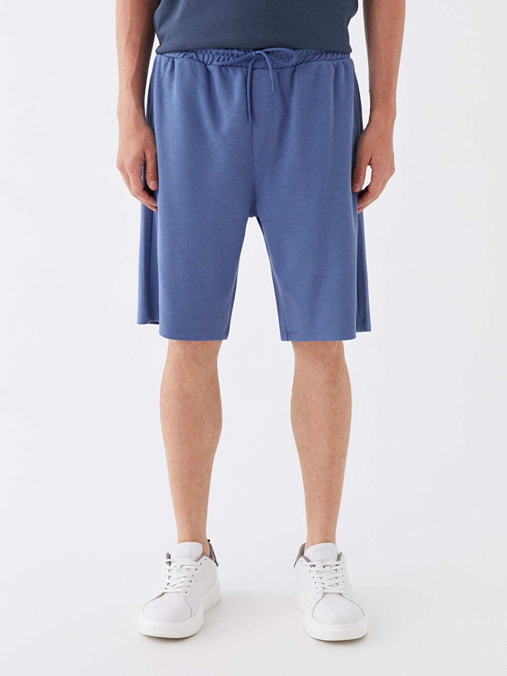 İndigo Slim Fit Beli Bağlama Detaylı Erkek Şort-2
