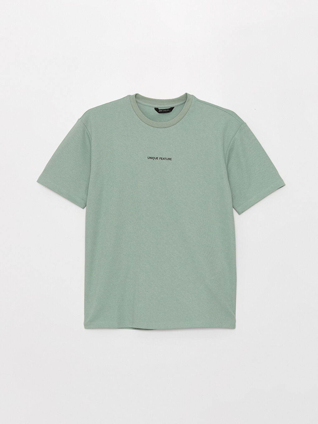 Yeşil Bisiklet Yaka Kısa Kollu Baskılı Erkek Tişört-5