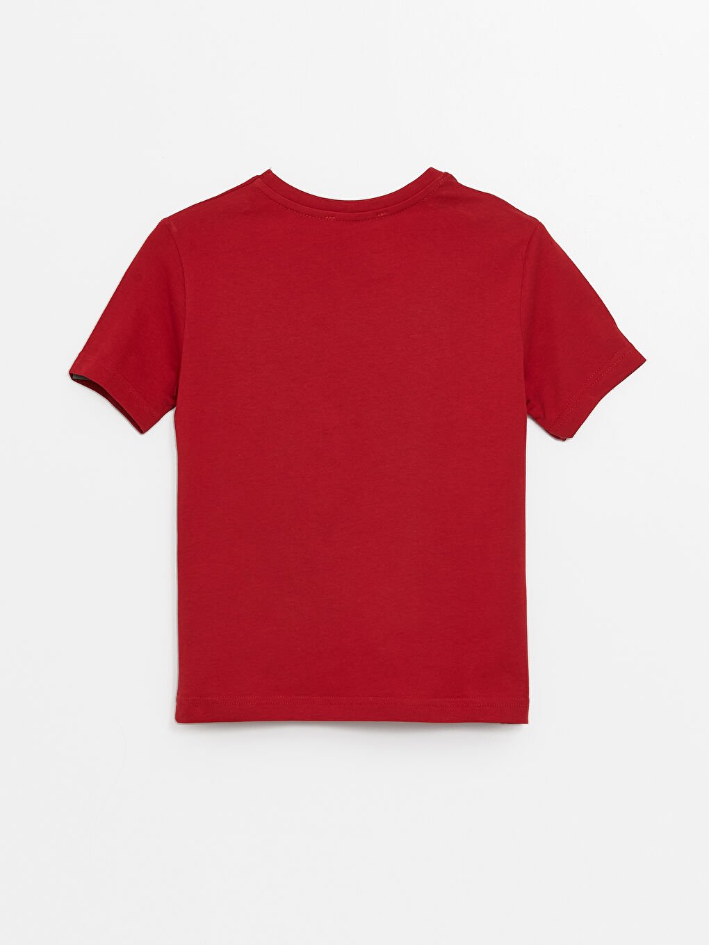 Bordo Bisiklet Yaka Baskılı Kısa Kollu Erkek Çocuk Tişört-1