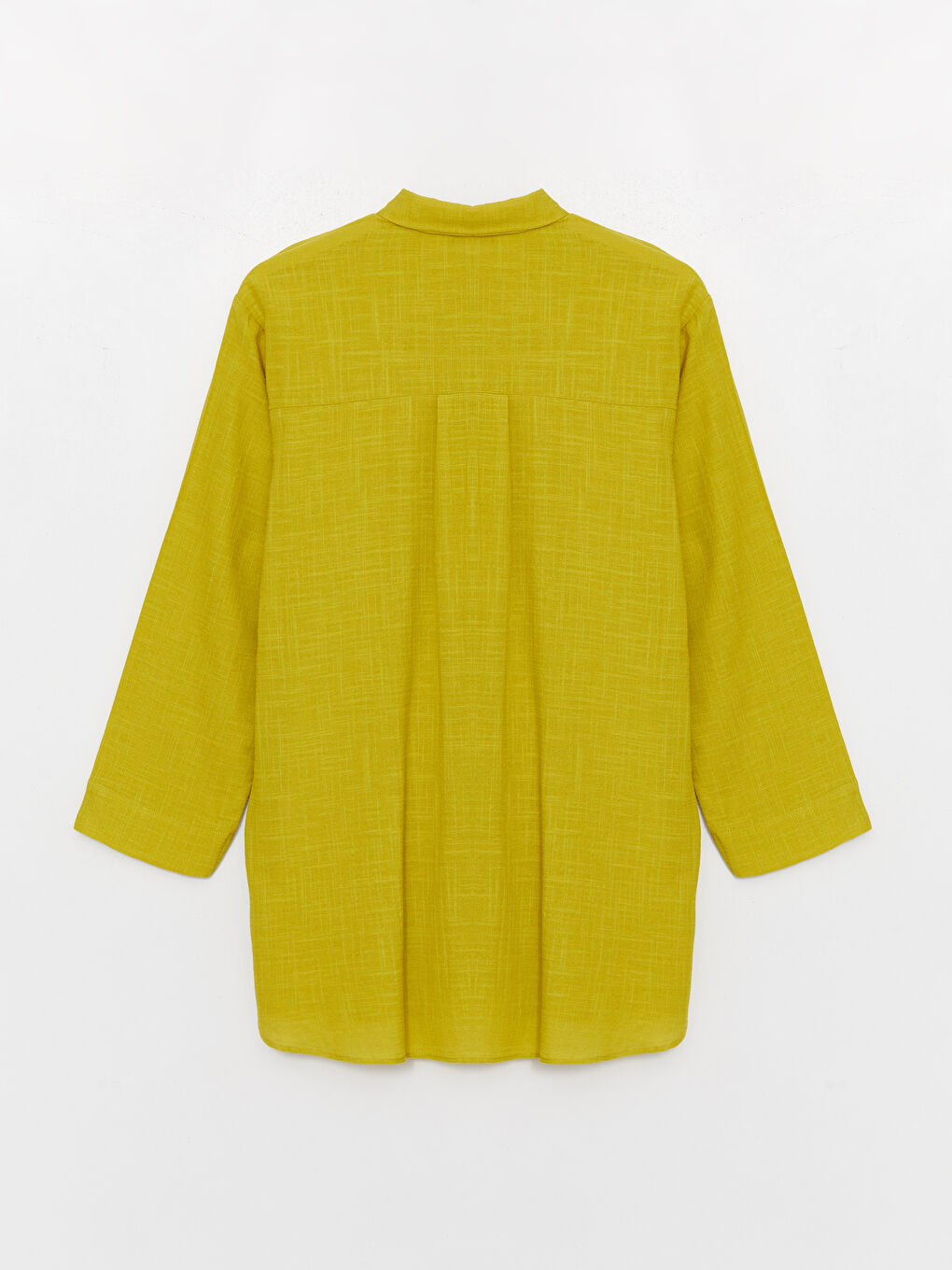 Yeşil Düz Uzun Kollu Kadın Gömlek Tunik-6