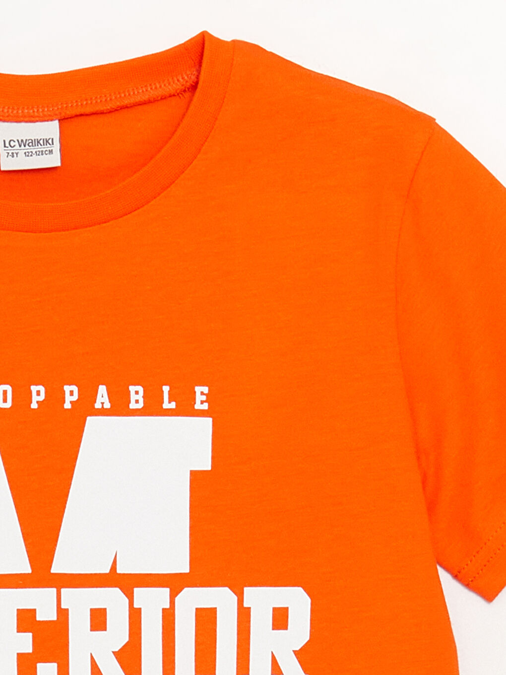 Turuncu Bisiklet Yaka Baskılı Kısa Kollu Erkek Çocuk Tişört-1