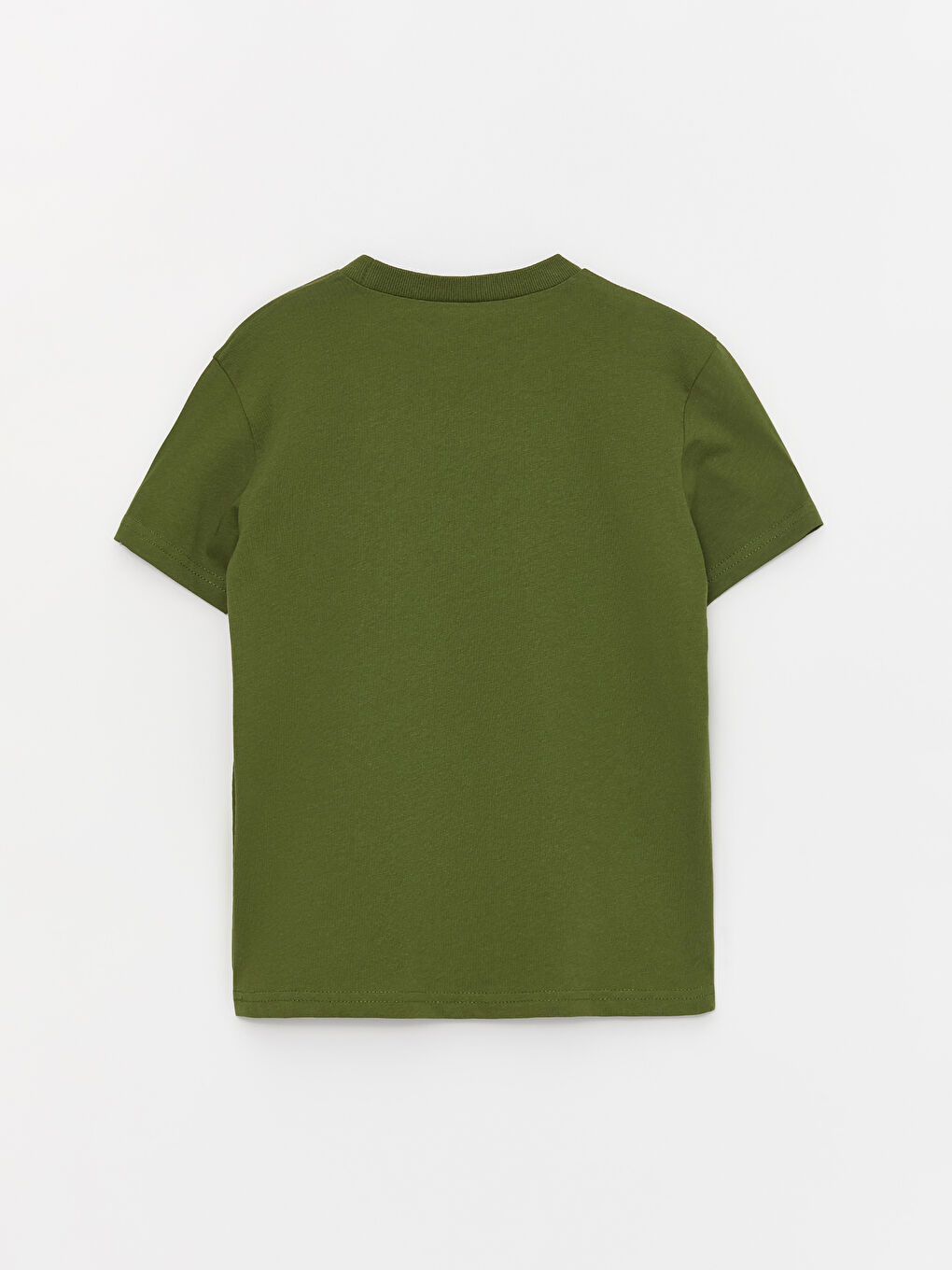 Yeşil Bisiklet Yaka Nostaljik Maymun Baskılı Kısa Kollu Erkek Çocuk Tişört-1