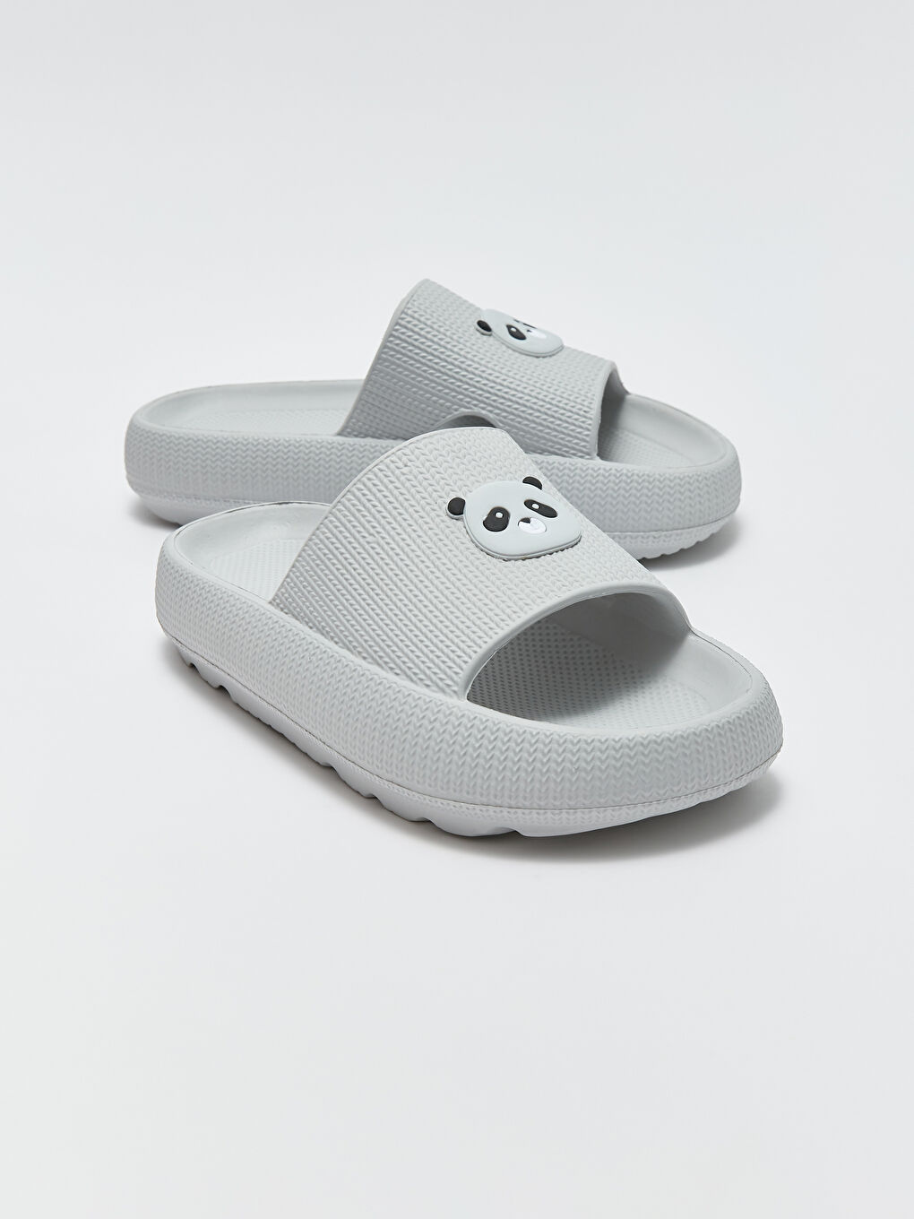 Gri Panda Baskılı Kadın Terlik-2