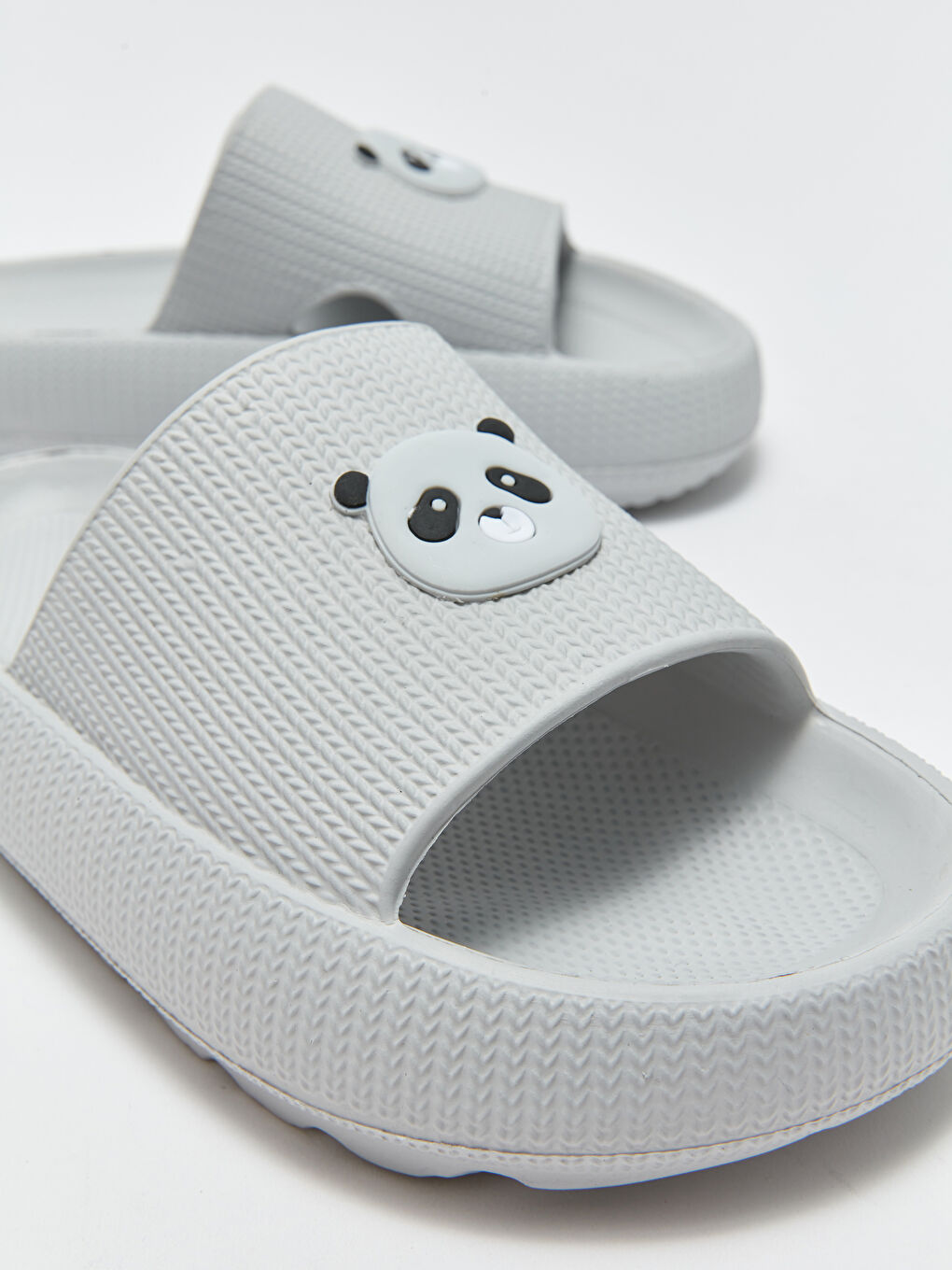 Gri Panda Baskılı Kadın Terlik-3