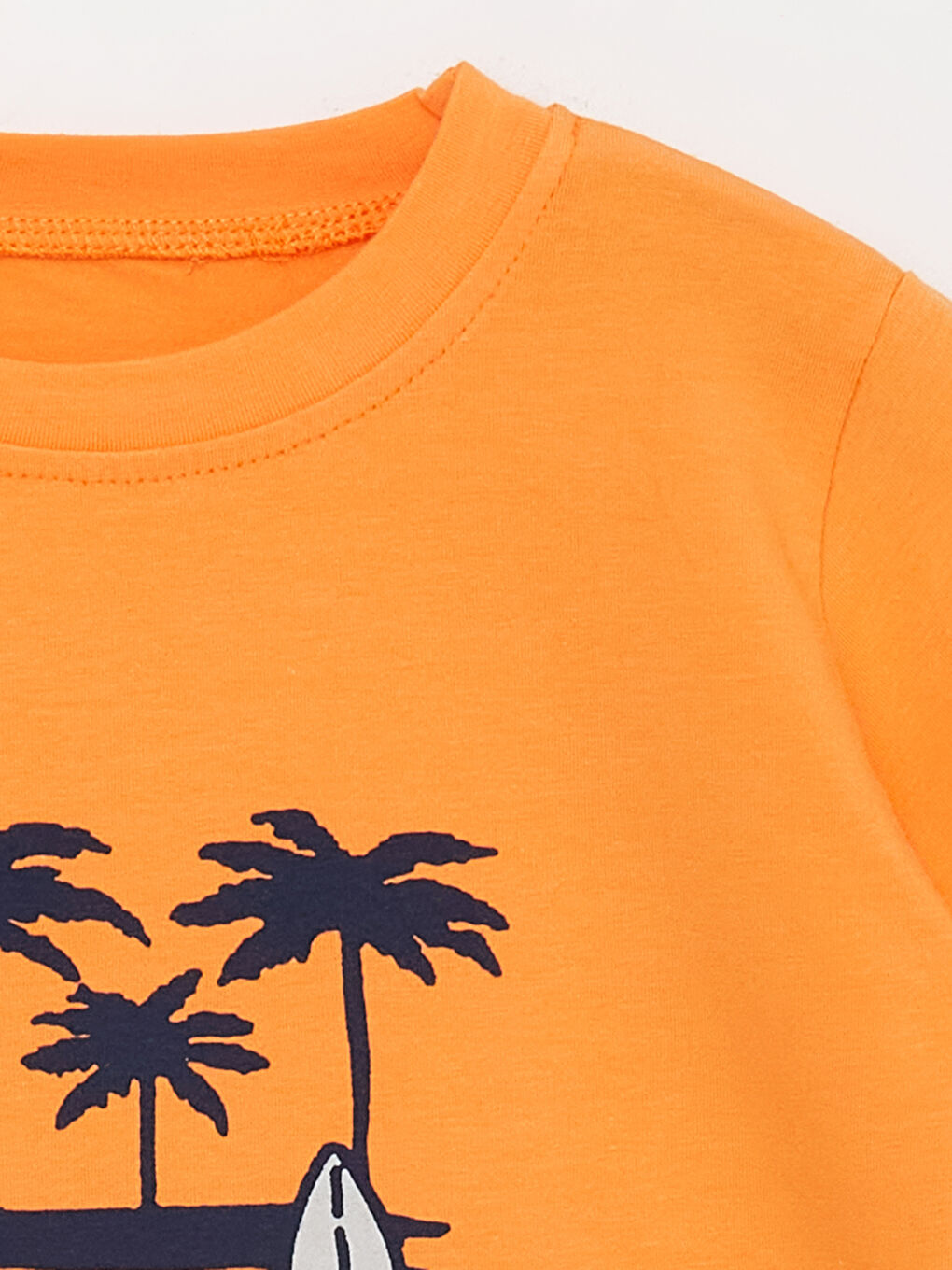 Turuncu Bisiklet Yaka Kısa Kollu Baskılı Erkek Bebek Tişört-2