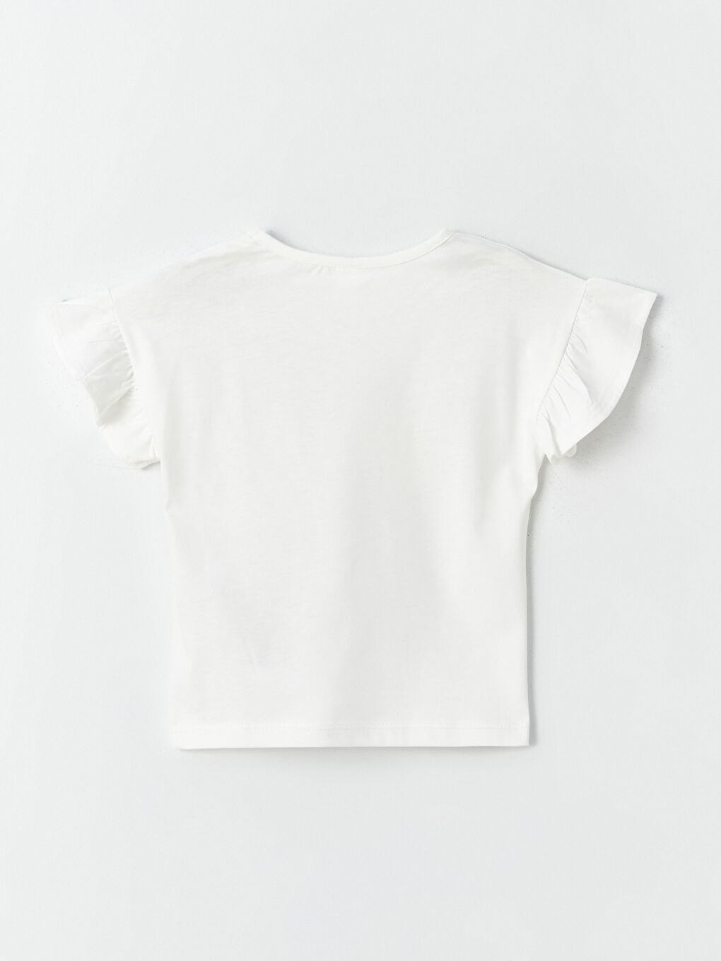 Ekru Bisiklet Yaka Kısa Kollu Kız Bebek Tişört 2'li-6