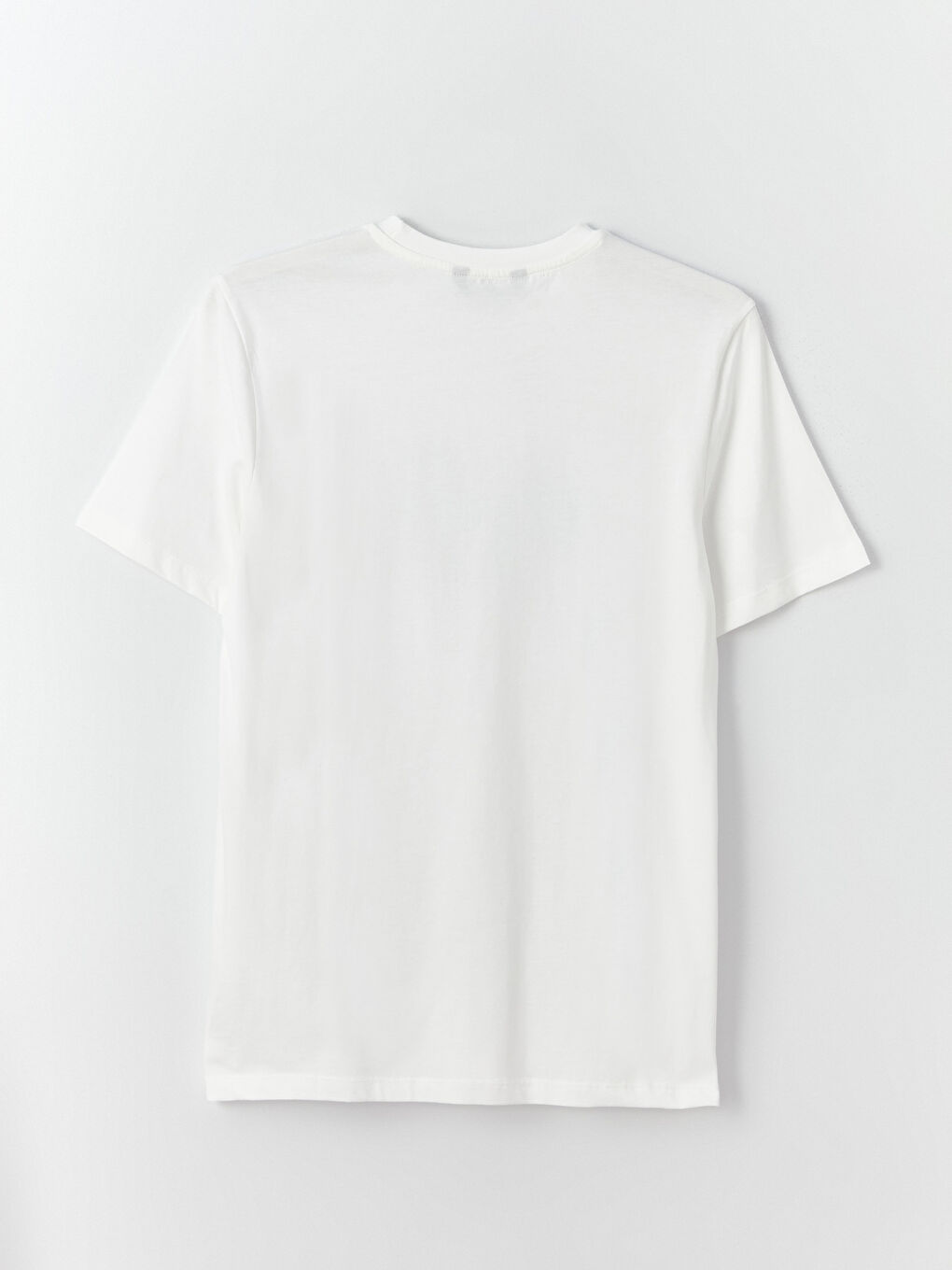 Ekru Bisiklet Yaka Kısa Kollu Baskılı Penye Erkek Tişört-5