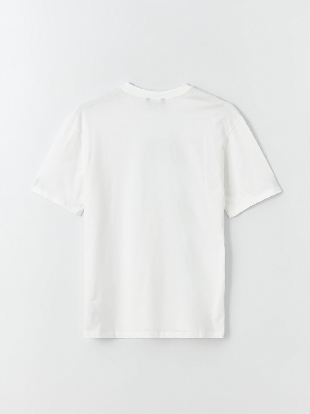 Ekru Bisiklet Yaka Kısa Kollu Baskılı Penye Erkek Tişört-1