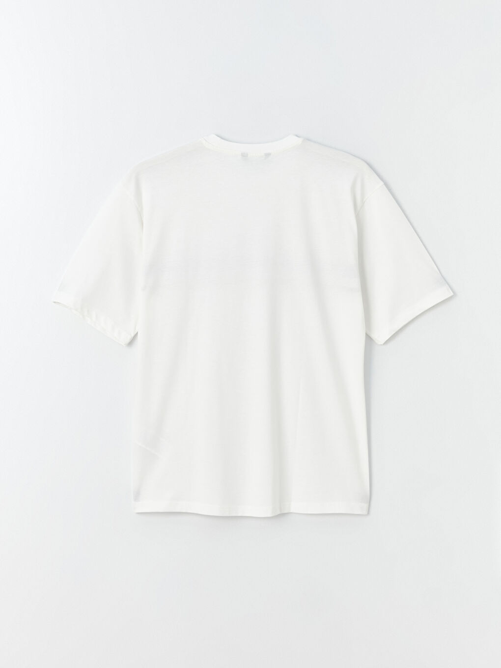 Ekru Bisiklet Yaka Kısa Kollu Baskılı Penye Erkek Tişört-6