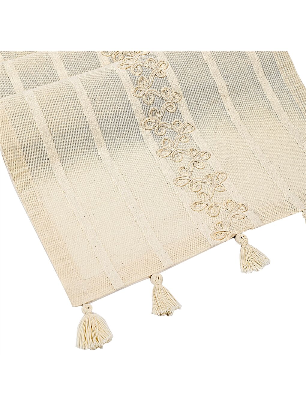 Ekru Desenli Runner 45x140 cm-5