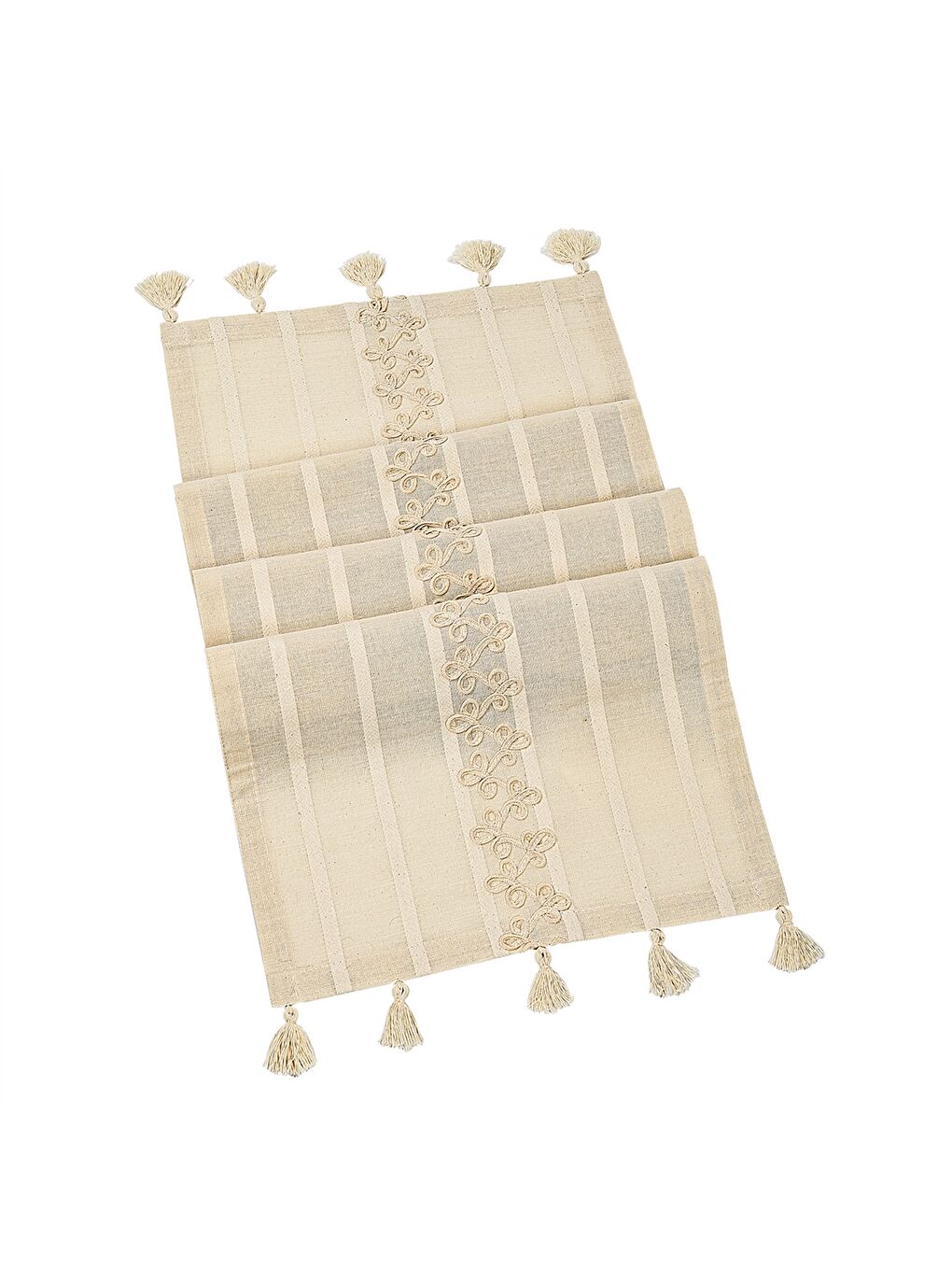 Ekru Desenli Runner 45x140 cm-6