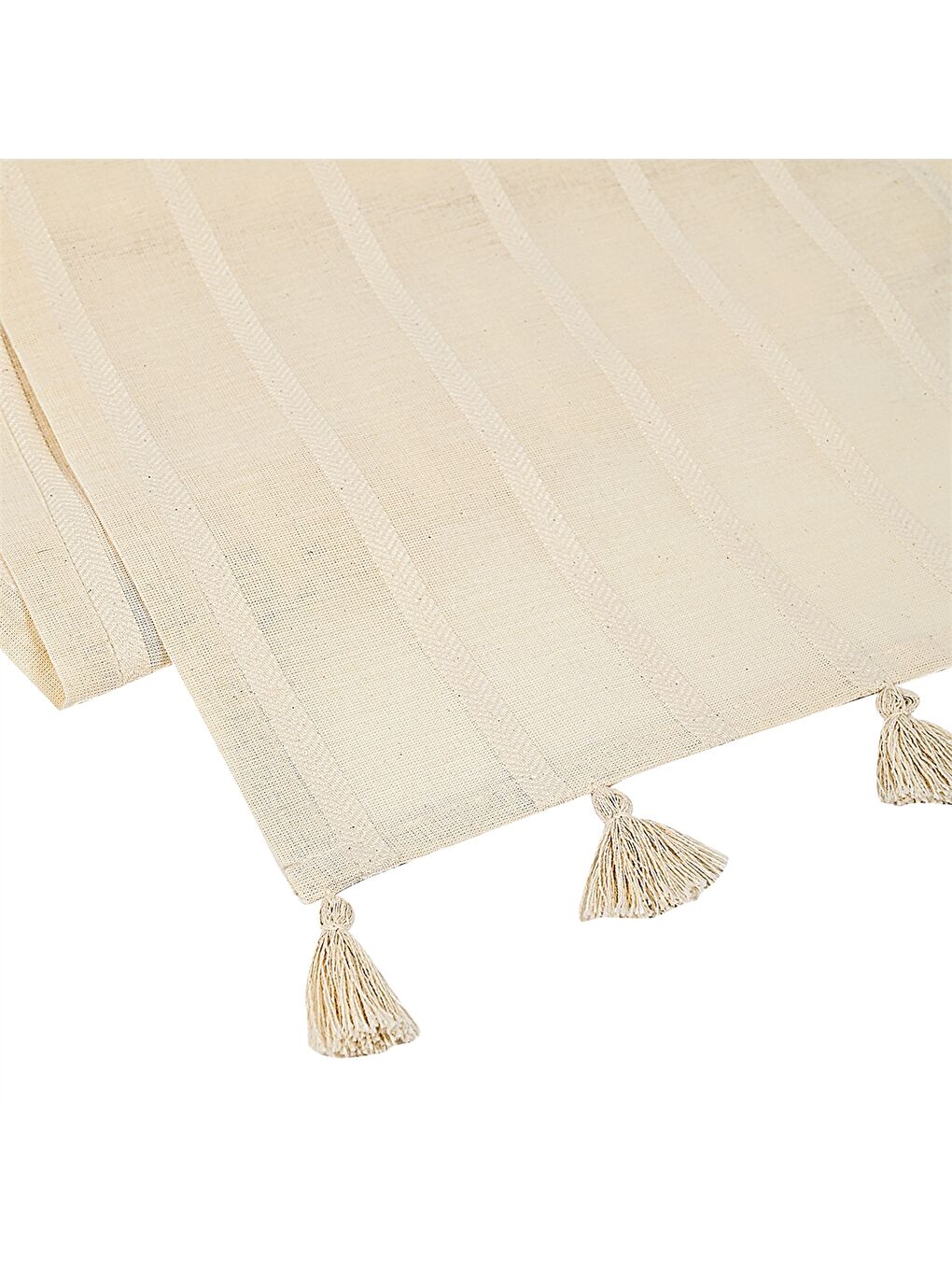 Ekru Çizgili Runner 45x140 cm-5