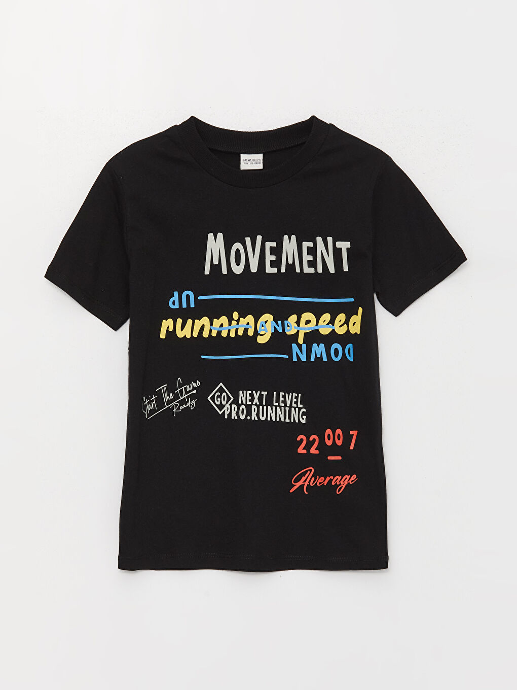 Crew Neck Printed Short Sleeve Boys' T-Shirt