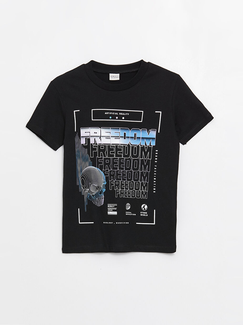 Crew Neck Printed Short Sleeve Boys' T-Shirt